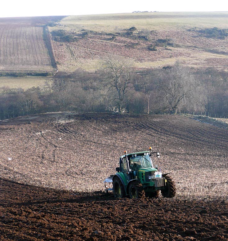 John Deere ploughing near Rosemarkie, Black Isle, Easter Ross